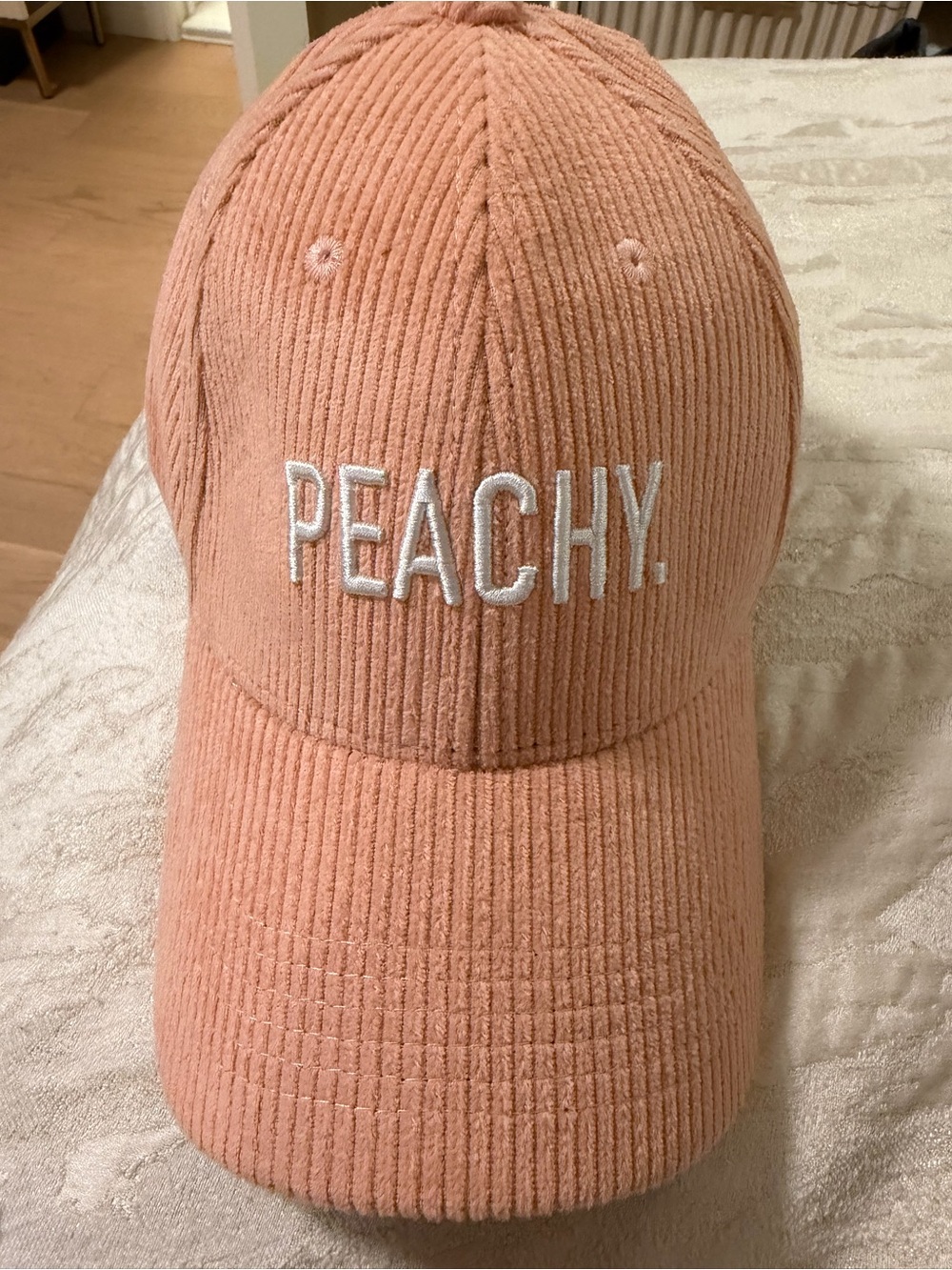 Peachy Corduroy Pink Baseball Hat - OS